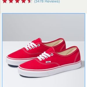 Authentic Vans in Red